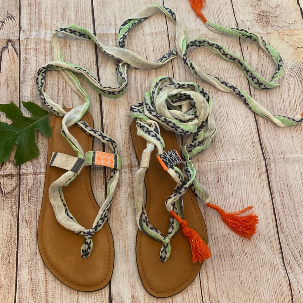 Z&L Boho Lace up wrap Sandals